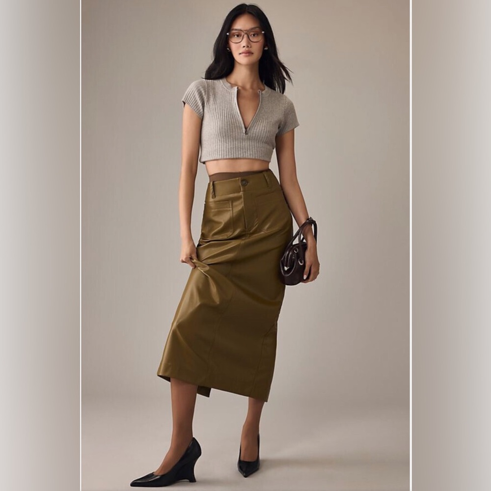 Anthropologie The Colette Faux Leather Maxi Skirt by Maeve
